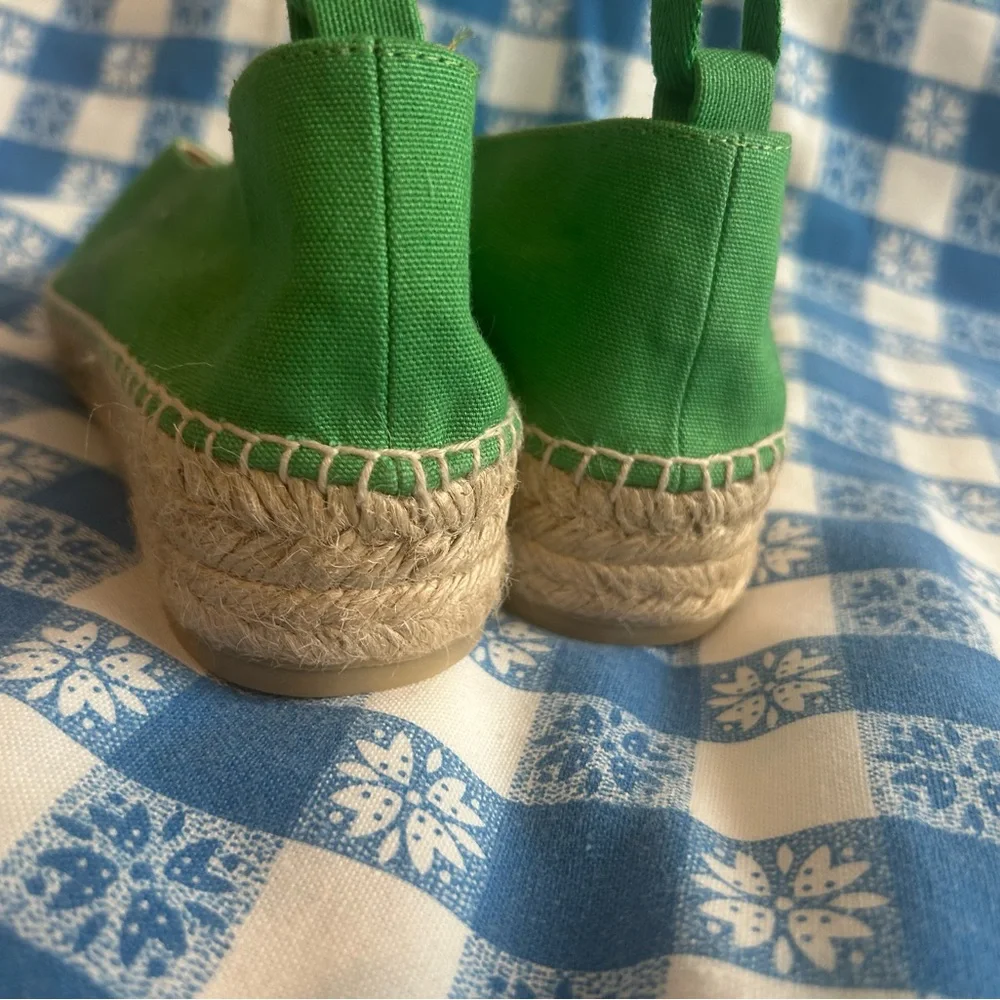 Castaner Green Canvas Espadrille Wedges